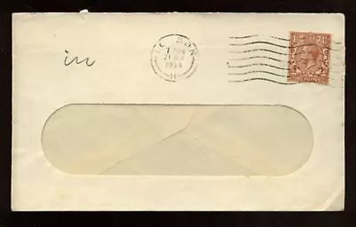 GB KGV 1934 London H Wavy Line Cover