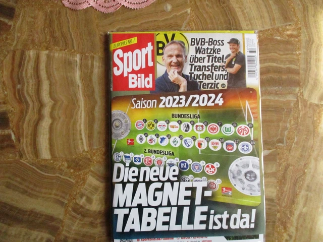 Sport Bild Bundesliga Magnettabelle 2022 23 SPORT BILD 2023/24 mit Magnettabelle 1. + 2. Fußball Bundesliga OVP EUR