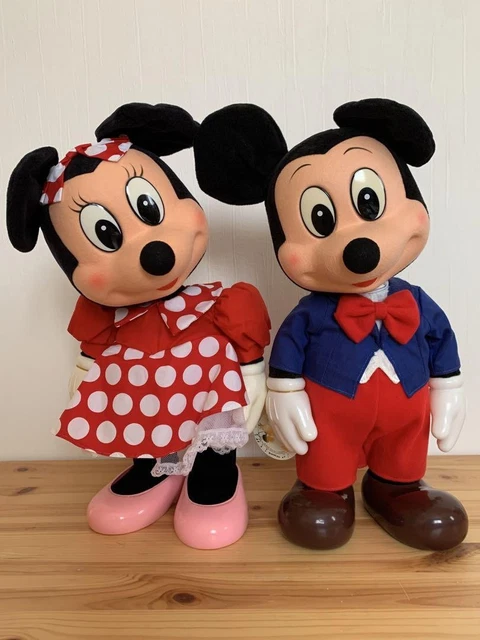 ぬいぐるみ vintage mickey mouth musicbox doll Rare Schmid Disney Mickey's Toy Chest Retired Music Box Blue