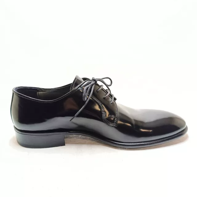 Due Leoni Art.1977 Nero Lucido Scarpe Eleganti Derby Da Ballo Uomo Pelle Cuoio 2