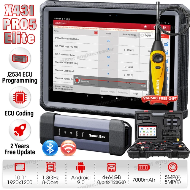 LAUNCH X431 PRO 5 PAD Car Diagnostic Scanner Tool J2534 Programming Key