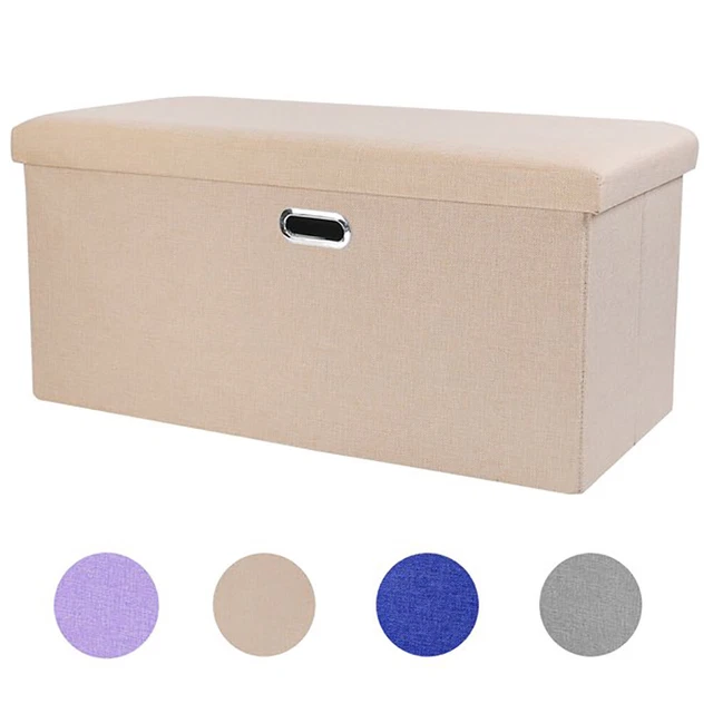 Folding Storage Ottoman Space-Saving Storage Toy Box Foot Rest Stool Bench Seat