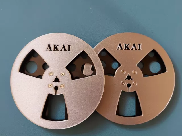 Akai reel to reel Tape spools 7" 3D printed (Plastic) in silver / Black