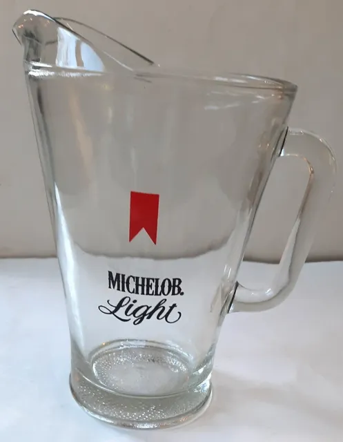 Vintage 1970s Michelob Light Beer Heavy Glass 54 Oz Pitcher Excellent Condition