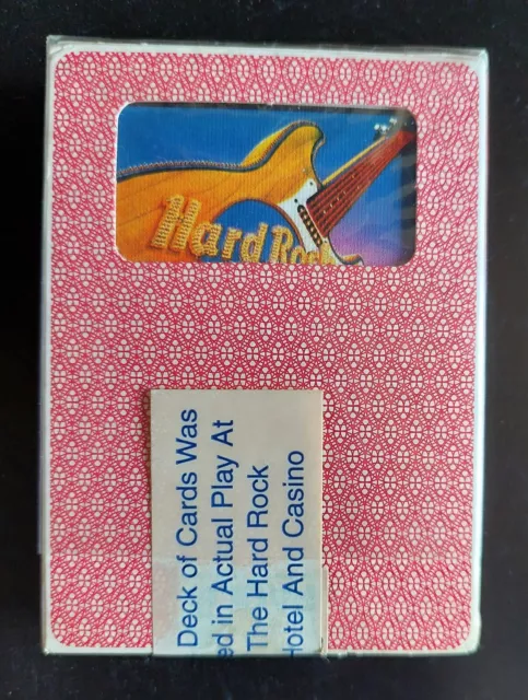 Vintage HARD ROCK Hotel & Casino ~ PAULSON Game Used Playing Cards ~ Guitar Logo