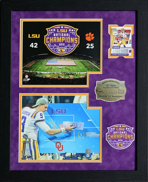 LSU Tigers Louisiana State  National Champ Joe Burrow Photo Patch Mike the Tiger