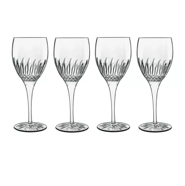 Luigi Bormioli Diamante Riesling Glasses Set 380 ml Wine Drinkware - Pack of 4