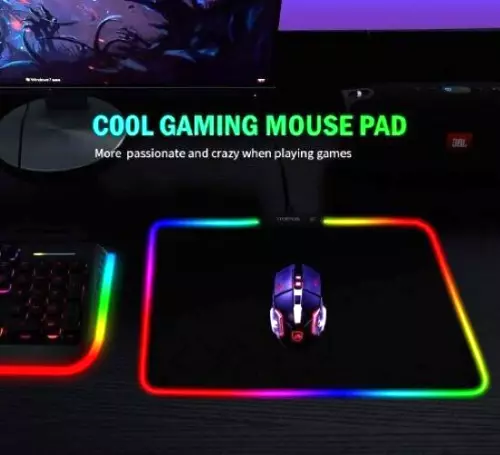 🔥RGB Gaming Mouse Mat Pad Mousemat  Colour Changing LED Light Glow PC Laptop UK