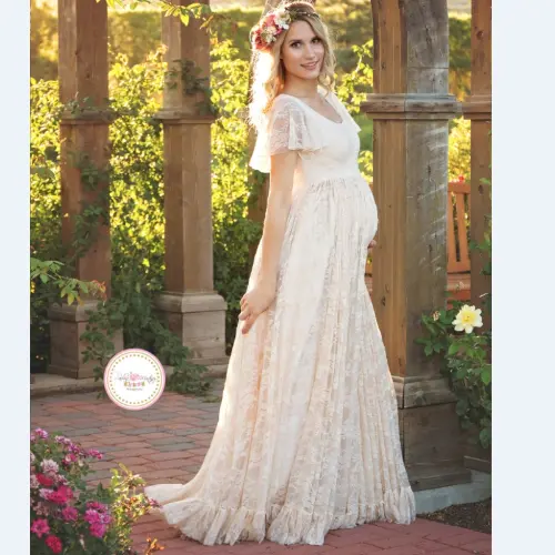 White Skirt Maternity Photography Props Lace Pregnancy Maternity Dresses