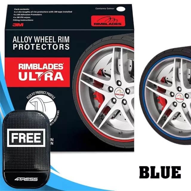 BLUE RimBlades ULTRA Car Van Alloy Wheel Edge Protectors Enhancer Strip Kit.M✅