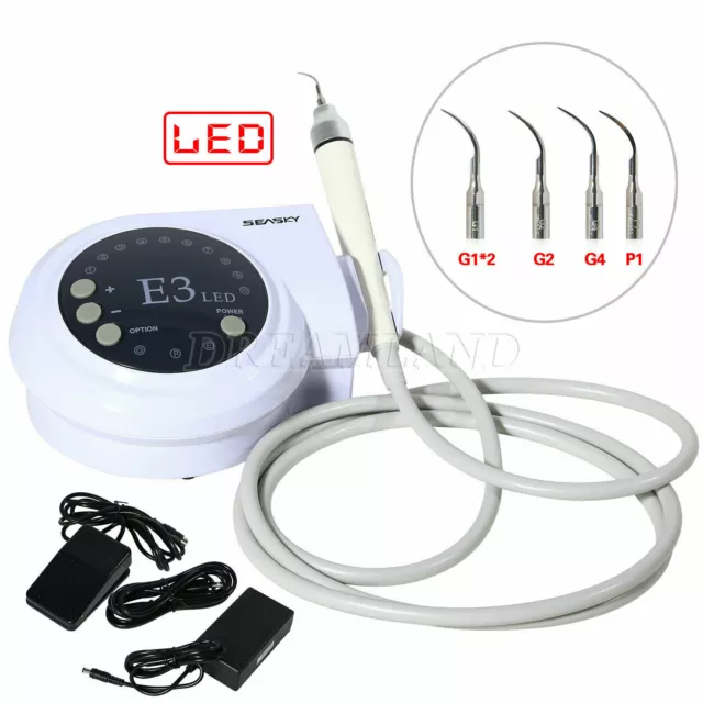 E3 LED Dental Ultrasonic Scaler Piezo Fiber Optic LED Handpiece + 5 Scaling Tips