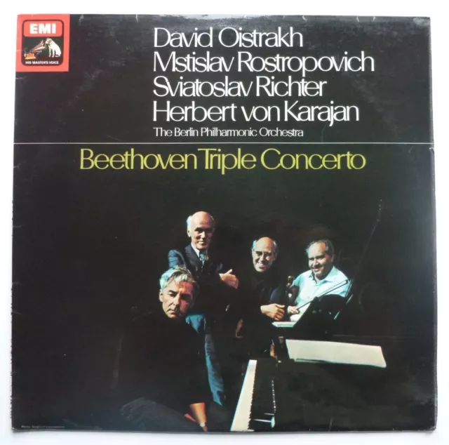 David Oistrakh Beethoven Triple Concerto LP HMV ASD2582 EX/EX 1970 UK pressing,