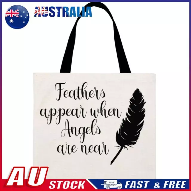 Feathers appear when Angels are near Printed Linen Bag *