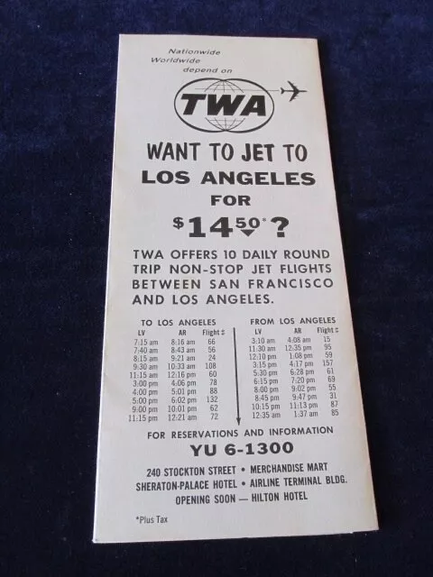 Vintage TWA Trans World Airlines Map & Guide of San Francisco CA B274