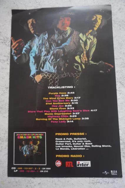 Plan Media Jimi Hendrix Smash Hits 20/30 Bon Etat