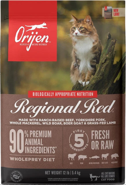 ORIJEN Regional Red Grain-Free Dry Cat Food, 12lb