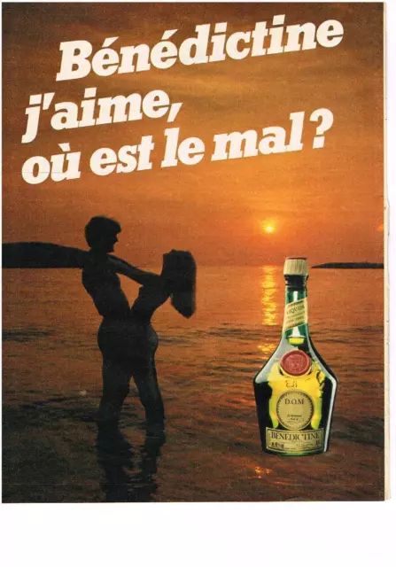 PUBLICITE ADVERTISING 1982   BENEDICTINE  liqueur