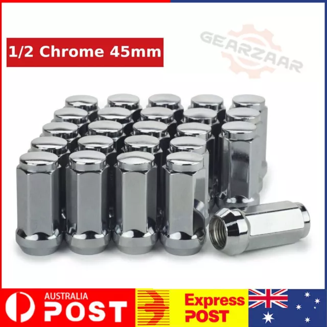 20pcs 1/2" inch chrome wheel nuts 45mm For Ford Falcon FG BF BA AU EL EF EA EB