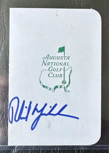 Phil Mickelson  Signed Autographed Masters Augusta National Scorecard *READ*