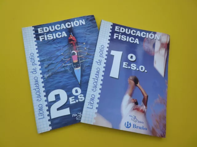 2 LIBROS EDUCACION FISICA - 1º ESO - Bruño - Pila Teleña - Cuaderno De Patio