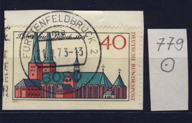 BUND Nr. 779 Dom zu Lübeck gestempelt Briefstück Fürstenfeldbruck