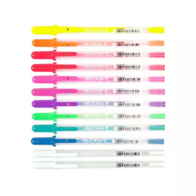 Sakura Gelly Roll Moonlight Colour Set -12 Pens | Gel Ink Pen Fluorescent Colour