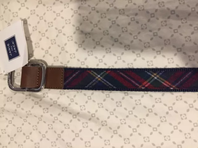 2 3 T Janie & Jack Red Navy Blue Green Tartan Plaid Belt Holidays Christmas NWT