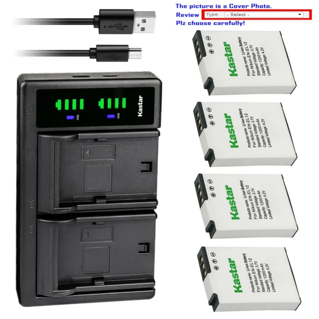 Kastar Battery LTD2 Charger for Nikon EN-EL12 MH-65 & Nikon Coolpix S6200 Camera