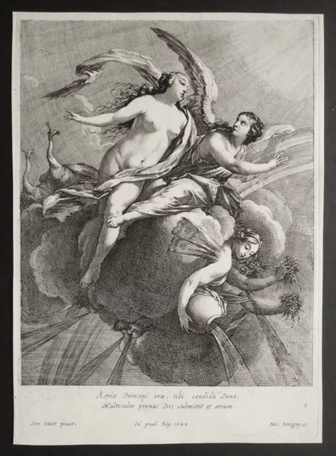 Eau-forte de Michel DORIGNY d’après Simon Vouet.  Fontainebleau