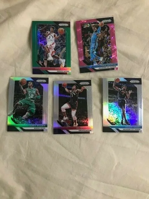 2018-19 Panini Prizm Silver Green Pink Cracked Ice OG Kyle Lowry Paul George