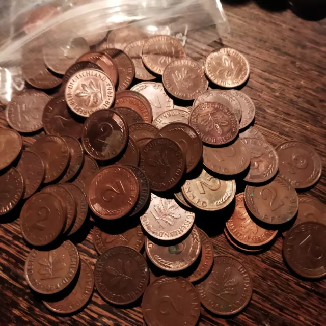2 Pfennig Kupfer (Bronze) Münzen 120 Stück