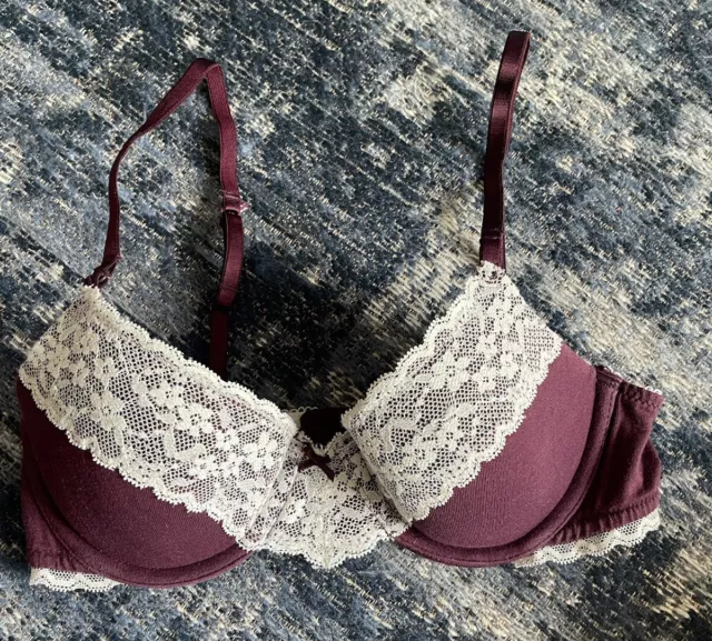 Aerie Maroon lace bra size 32B , The bra is not a