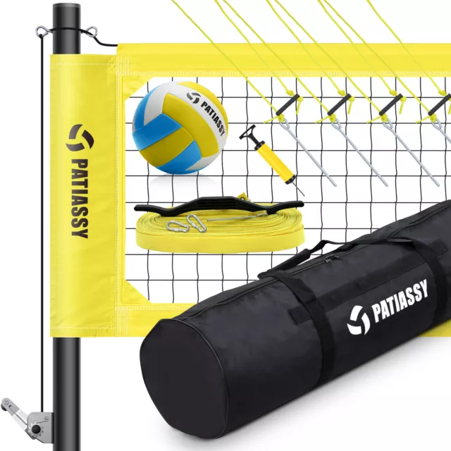 32' Professional Portable Volleyball Net Set Outdoor Sports Aluminum Poles