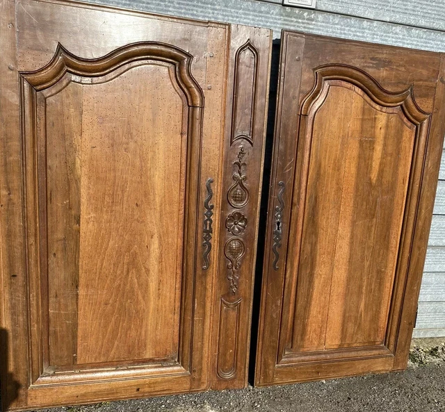 Pair Original Antique French Armoire Doors