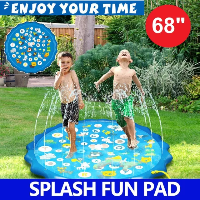 NEW Kids Inflatable Water Spray Pad Sprinkler Mat Round Water Splash Play Pool