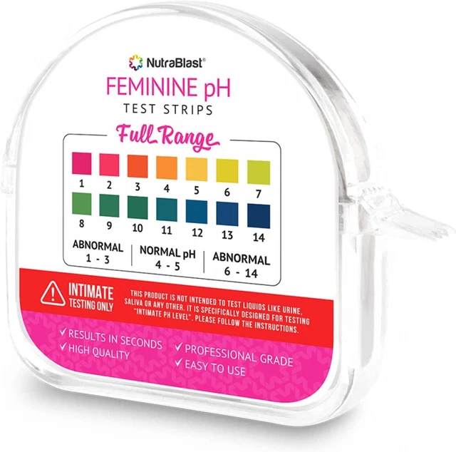 Tiras reactivas de pH femenino Nutrablast rango completo 1 - 14 | Monitor íntimo...