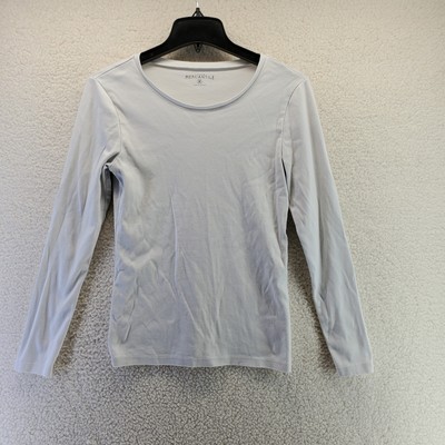 J Crew Mercantile Long Sleeve Shirt Womens Medium M Pullover Stretch White Top