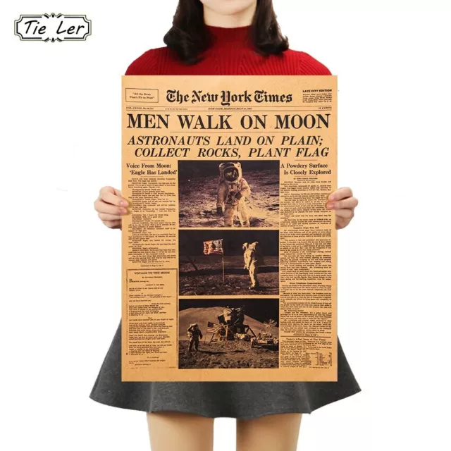 Poster Affiche atterrissage sur la lune apollo 11 New York Times 51x35 cm