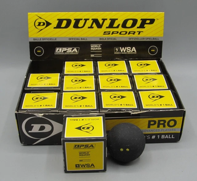 Palline Da Squash Dunlop Pro Glass Court - Confezione Da 12, Morbide, Dot Giallo - Foto 6