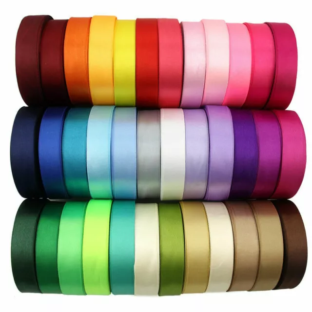 1 or 2m SATIN RIBBON DOUBLE SIDED FACED CRAFT SEWING CAKE CRAFT 3mm - 38mm