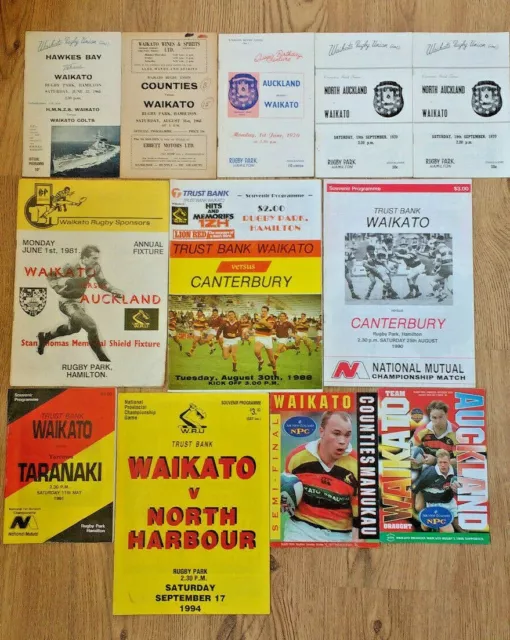 Waikato Rugby Union Programmes 1961 - 1998