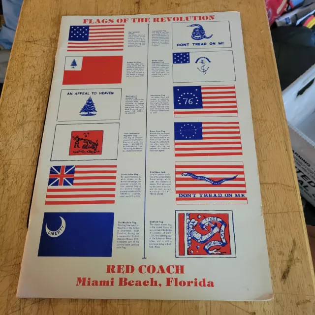 RED COACH GRILL MIAMI FLORIDA VINTAGE RESTAURANT MENU 1976 Constitution