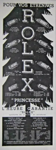AD PRINT Original 1933 WATCHES ROLEX PRINCESSE WATCHES LADY