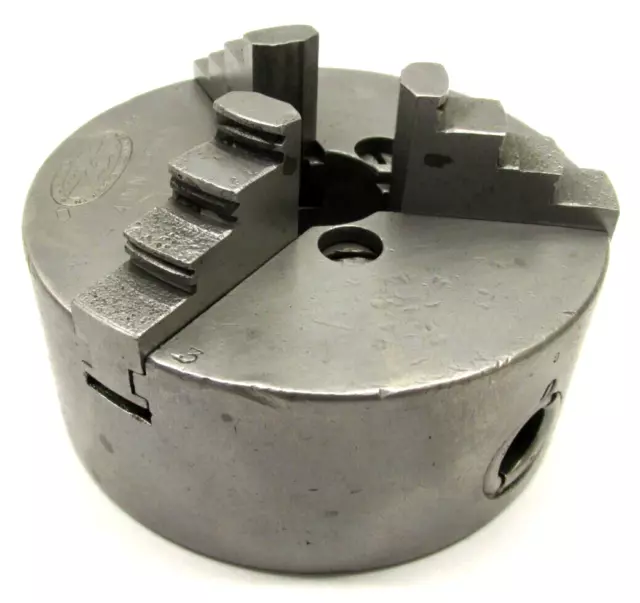UNION 4" THREE-JAW LATHE CHUCK w/ PLAIN BACK MOUNT - #4