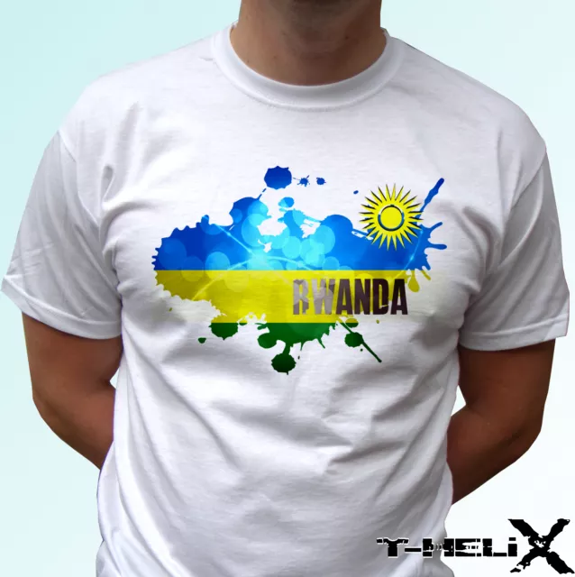 Rwanda flag - white t shirt top country Africa design - mens womens kids & baby