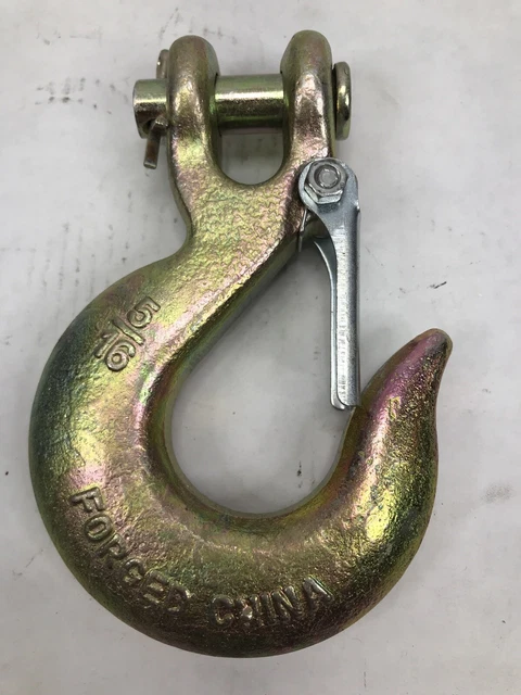 Pack of 2 5/16 Inch Safety Hook with Latch Forged G70 14,000 Lb Capacity