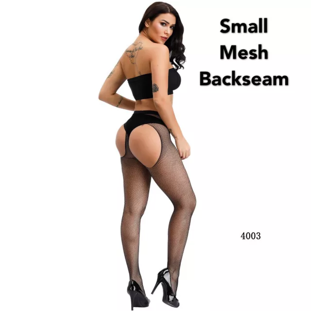 Plus Size 8-18 Pantyhose Sexy Lingerie Black Sheer Fishnet Nylon Mesh Tights 2