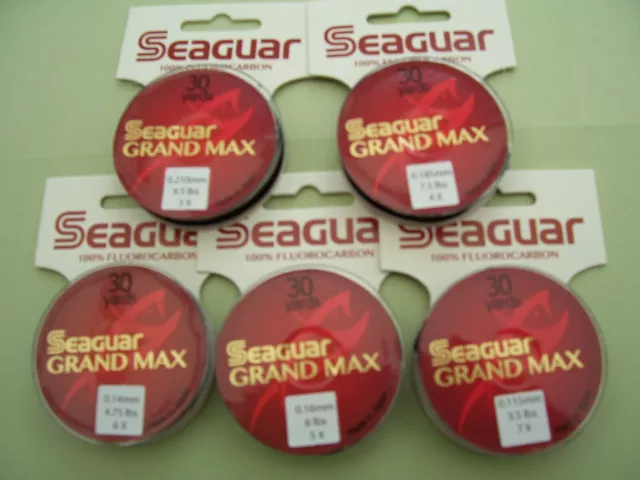 Seaguar Grand Max 100% Fluorocarbon For Leaders And Tippets 30 Yards.