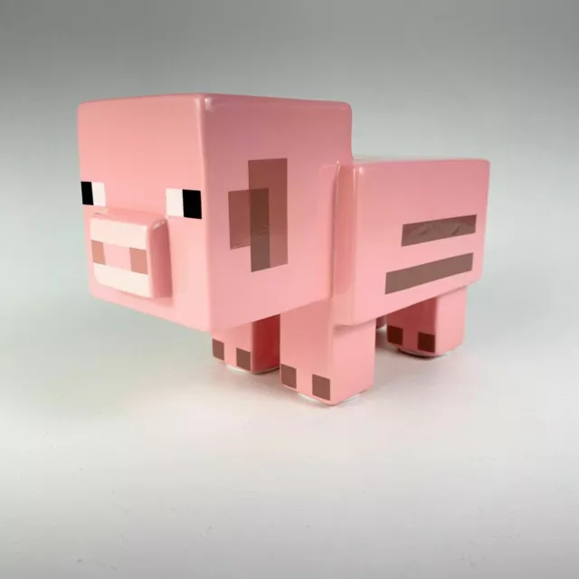 New Minecraft Pink Pig Ceramic Piggy Bank Coin Bank