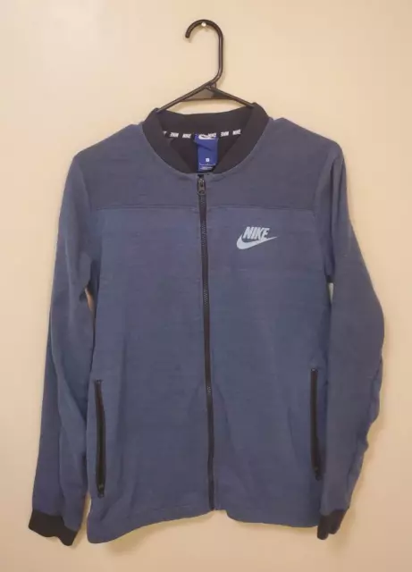 Nike Full Zip Advance 15 Knit Track Jacket Sweatshirt Sz Small Blue Label Swoosh